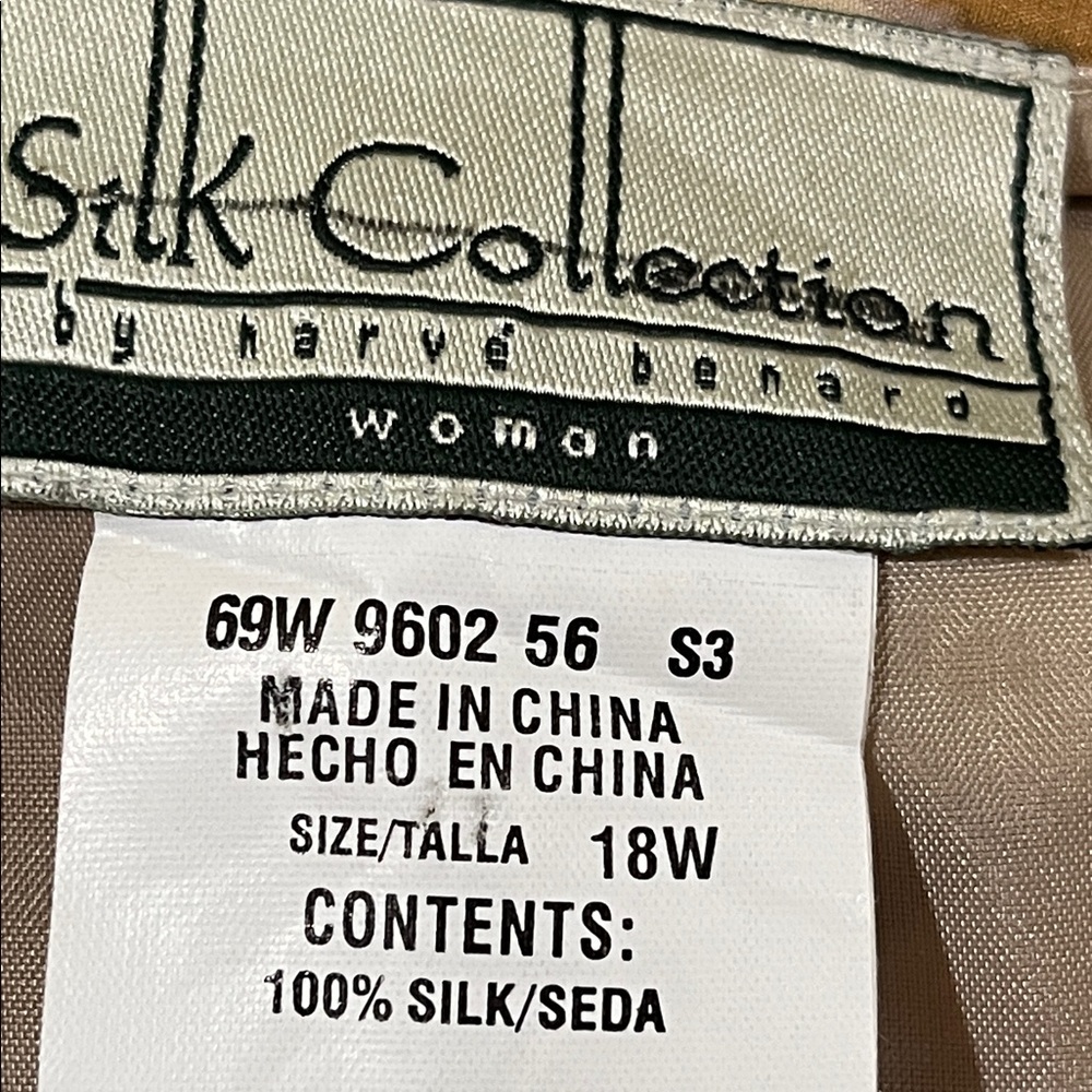 HARVE BENARD A-Line Midi Skirt — Red & Tan Hibiscus Print SILK COLLECTION 18W - Picture 8 of 9